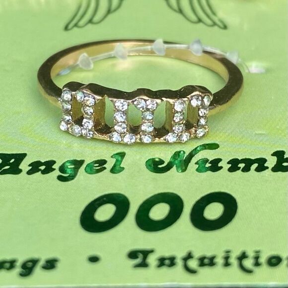 NWT New Urban Outfitters UO 000 Gold w/Rhinestone Angel Lucky Number Jewlery Set - Picture 3 of 5